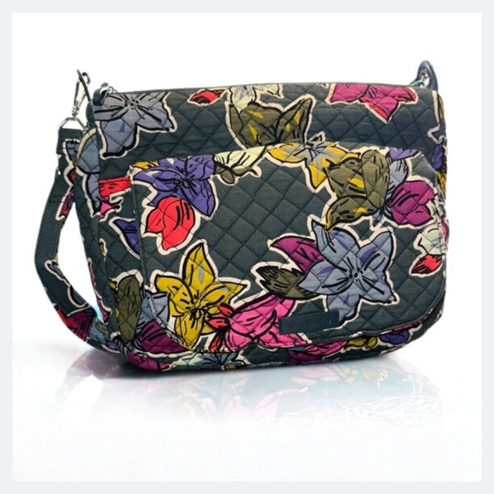 Vera Bradley Falling Flowers Pattern Carson Cross… - image 1